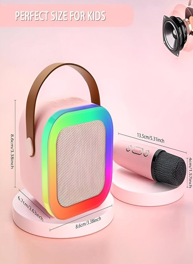 UMAAMAR ENTERPRISES مكبر صوت بلوتوث لاسلكي محمول من شركة أمعمار إنتربرايزز مزود بأضواء LED ملونة، وميكروفون كاريوكي، وحزام جلدي، مناسب للفعاليات والترفيه في الأماكن المغلقة والمفتوحة (متعدد الألوان) - Image 4